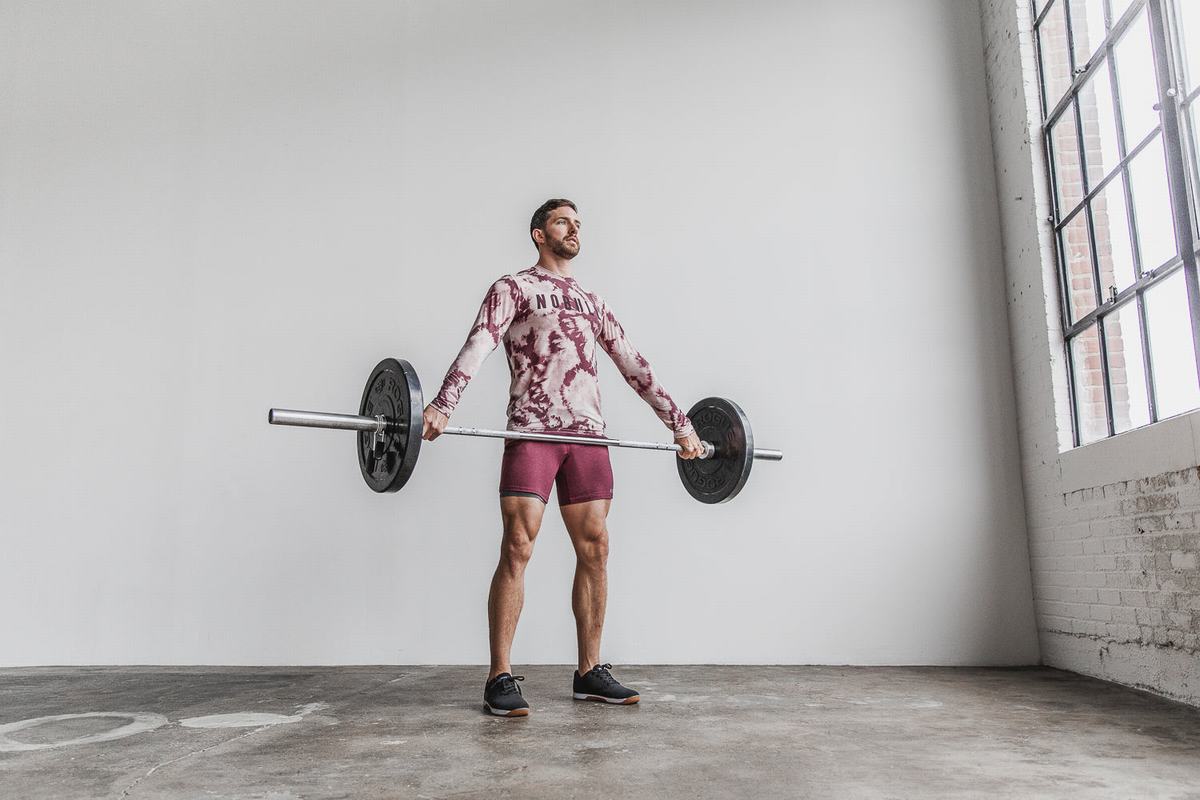 Nobull Tie-Dye Men's Long Sleeves Rose Dark Red | Australia (NH6298)